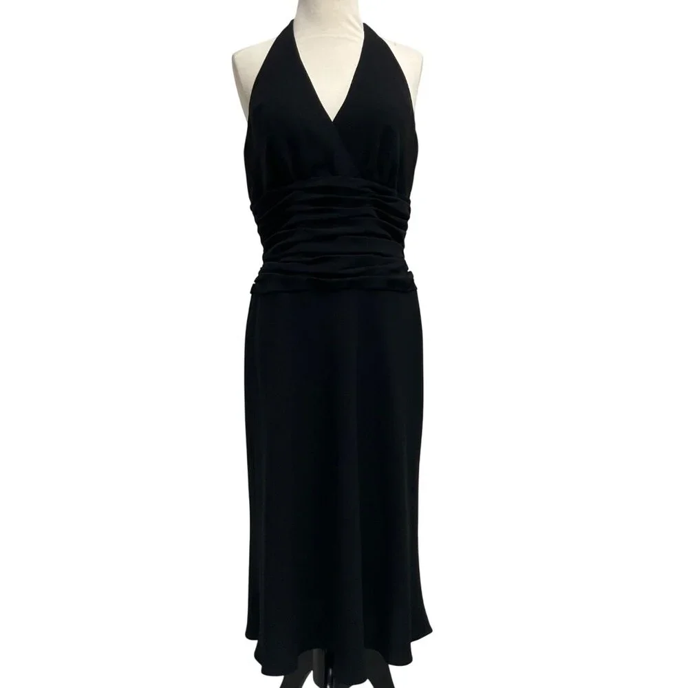 Jones Wear Black Halter Backless Knee Length Womens Size 10 Dress LBD Formal - Picture 1 of 14